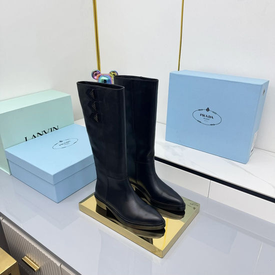 Prada Suede Chunky Sole Motorcycle Combat Boots