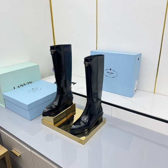Prada Suede Chunky Sole Motorcycle Combat Boots