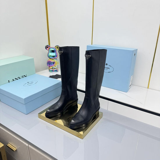 Prada Suede Chunky Sole Motorcycle Combat Boots
