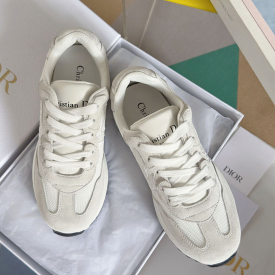 Christian Dior Leather Casual Platform Sneakers Non-slip Wearable Sole