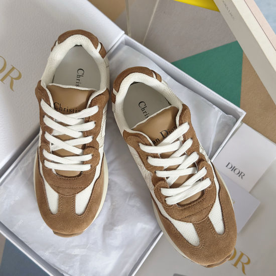 Christian Dior Leather Casual Platform Sneakers Non-slip Wearable Sole