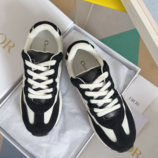 Christian Dior Leather Casual Platform Sneakers Non-slip Wearable Sole