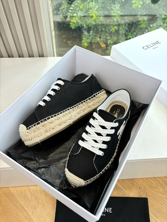 Celine Espadrille Platform Cloth Casual Comfortable Vintage Shoes