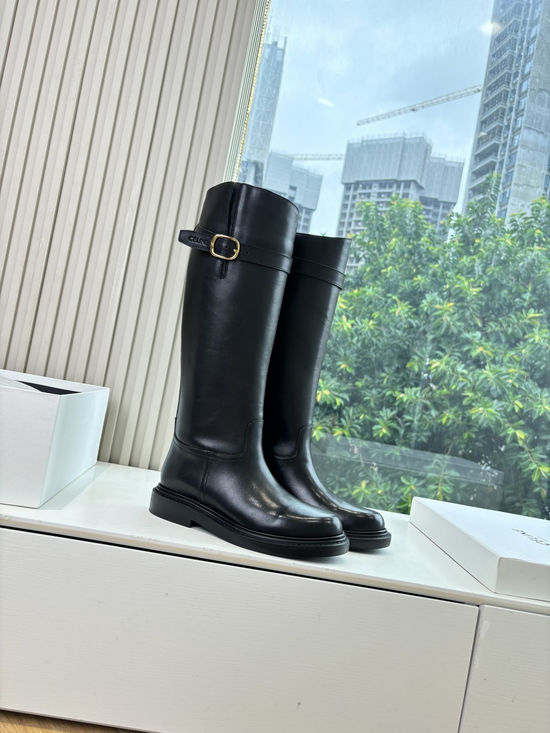 Celine Classic Retro Calfskin Knee High Riding Boots