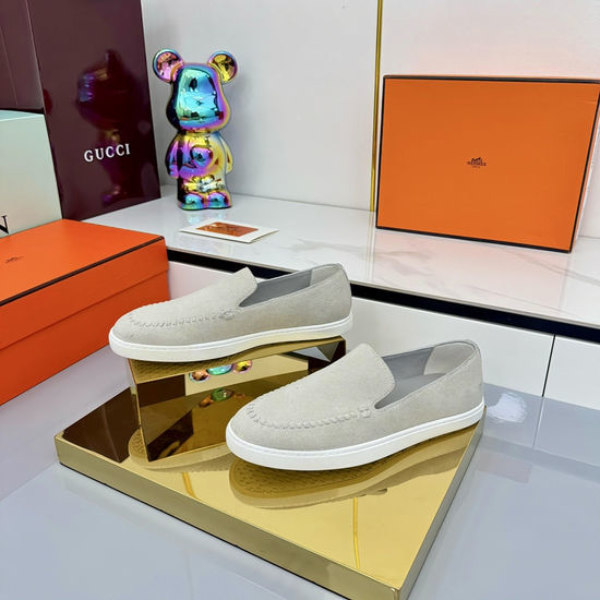 Hermes Classic Casual Comfortable Suede Canvas Chunky Sneakers