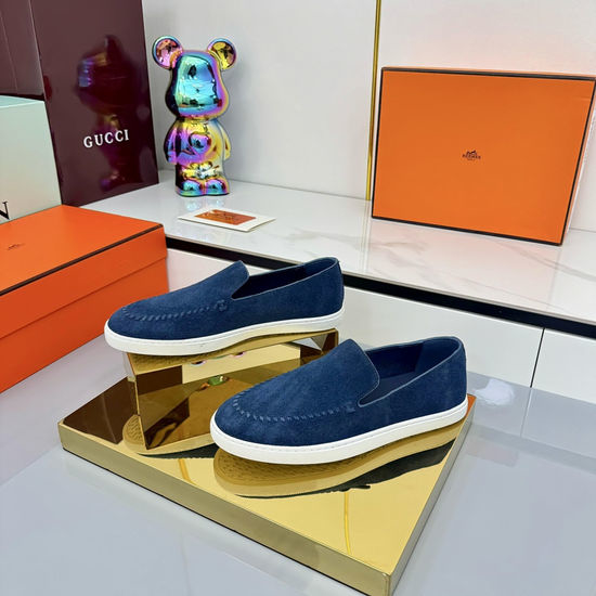 Hermes Classic Casual Comfortable Suede Canvas Chunky Sneakers