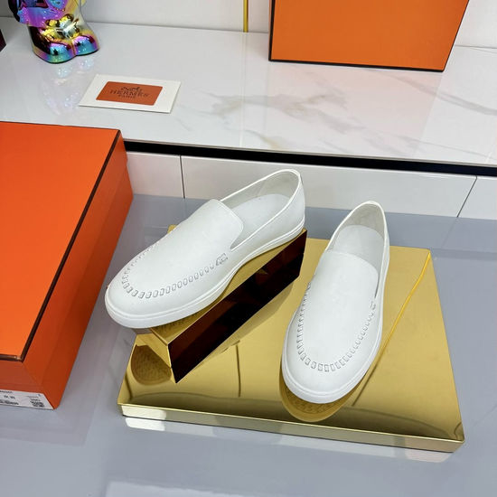 Hermes Classic Casual Comfortable Suede Canvas Chunky Sneakers