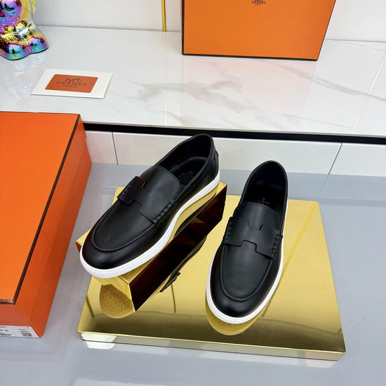 Hermes Classic Casual Comfortable Suede Canvas Chunky Sneakers