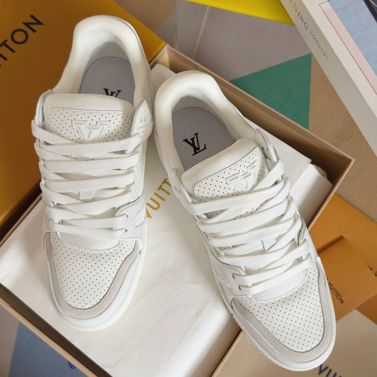 Louis Vuitton LV Premium Leather Classic Retro Comfort Casual Sneakers