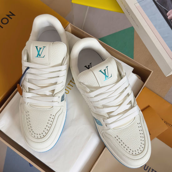 Louis Vuitton LV Top Quality Leather Retro Basketball Style Sneakers