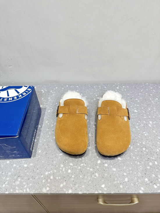Birkenstock Warm Fleece Lined Cork Footbed Slip On Slippers