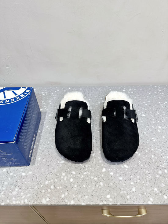 Birkenstock Warm Fleece Lined Cork Footbed Slip On Slippers