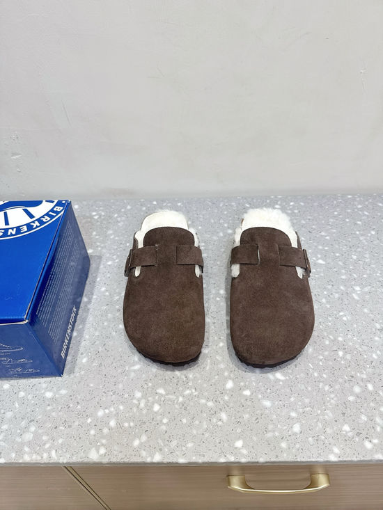 Birkenstock Warm Fleece Lined Cork Footbed Slip On Slippers