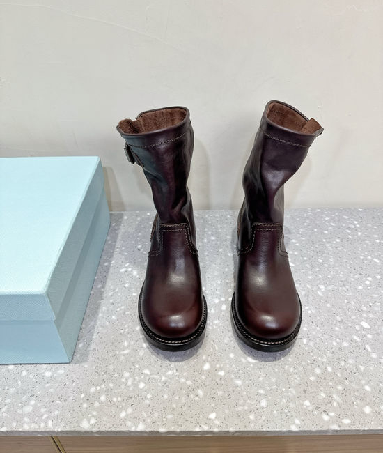 Prada Retro Western Cowboy Boots Non Slip Comfort Ankle Boots