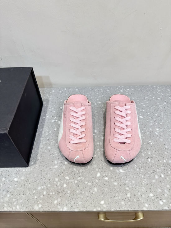 Puma Suede Adjustable Buckle Closed Toe Comfort Flat Shoes
