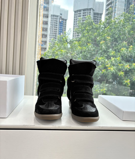 Isabel Marant Classic Hidden Heel Color Block High Top Sneakers