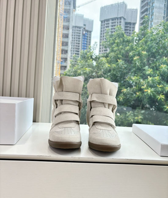 Isabel Marant Classic Hidden Heel Color Block High Top Sneakers