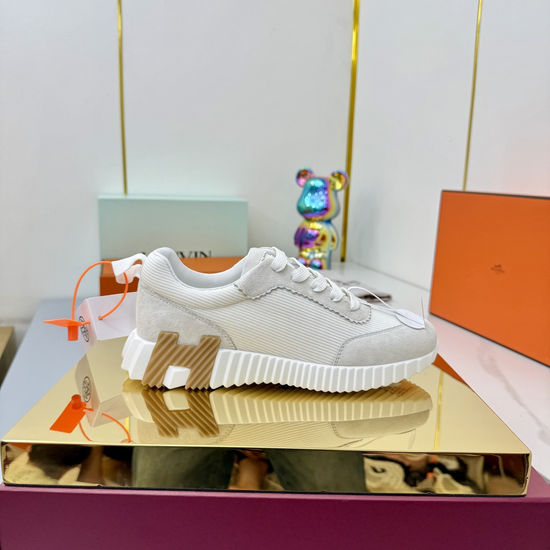 Hermes Couple s Stylish High-Tech Fabric Athletic Shoes