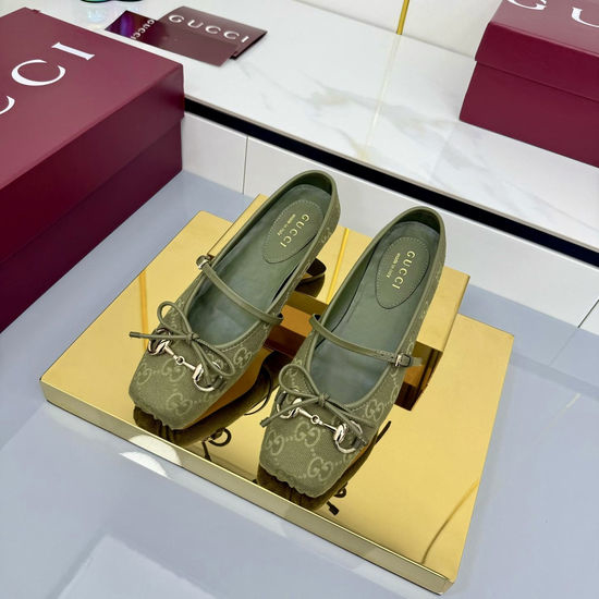 Gucci Rhinestone Decor Canvas Loafers Comfortable Slip On Mules