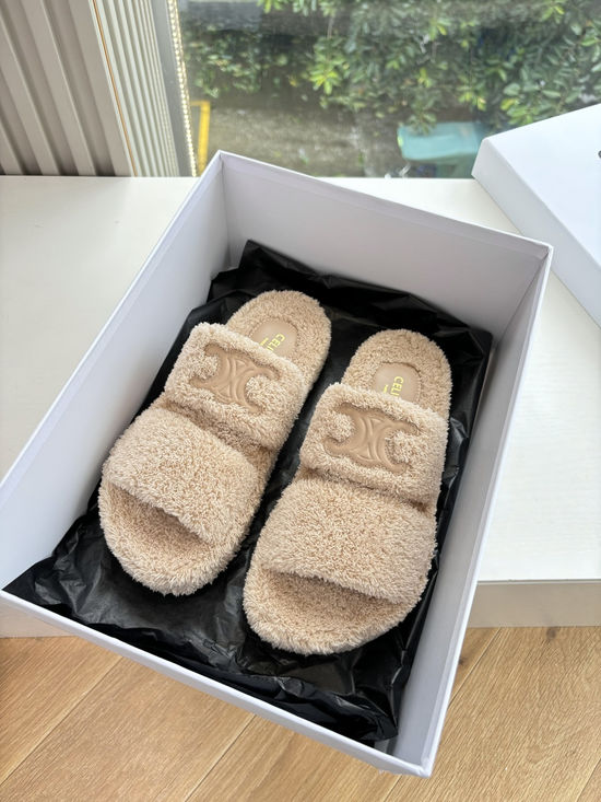 Celine Warm Wool Lined Non Slip Cozy House Slippers