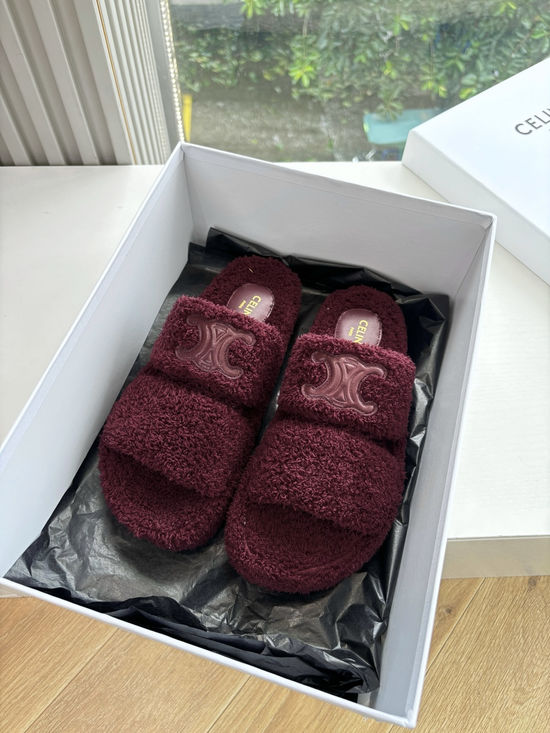 Celine Warm Wool Lined Non Slip Cozy House Slippers
