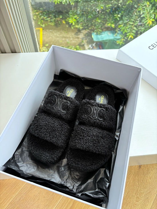 Celine Warm Wool Lined Non Slip Cozy House Slippers