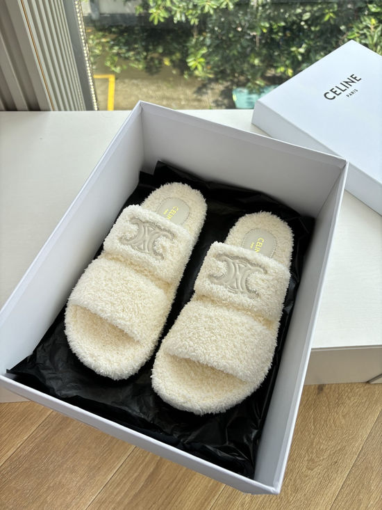 Celine Warm Wool Lined Non Slip Cozy House Slippers