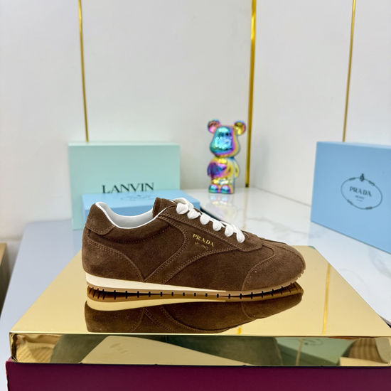 Prada Stylish Mixed Material Casual Sneakers For Daily Wear