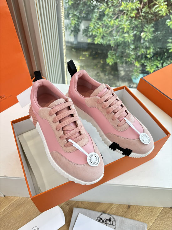 Hermes Premium Leather Comfortable Versatile Casual Sneakers Fashionable
