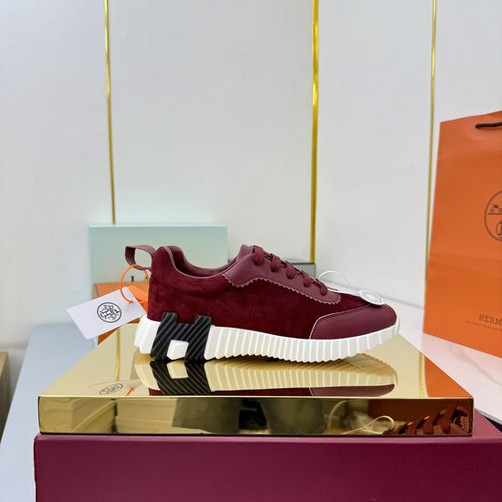 Hermes Suede Canvas Casual Athletic Shoes Comfortable Walking Sneakers
