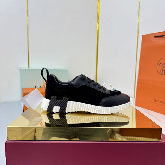 Hermes Suede Canvas Casual Athletic Shoes Comfortable Walking Sneakers