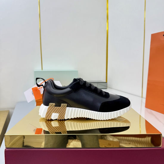 Hermes Suede Canvas Casual Athletic Shoes Comfortable Walking Sneakers