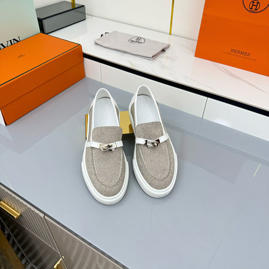 Hermes Premium Leather Casual Sneakers With Adjustable Straps