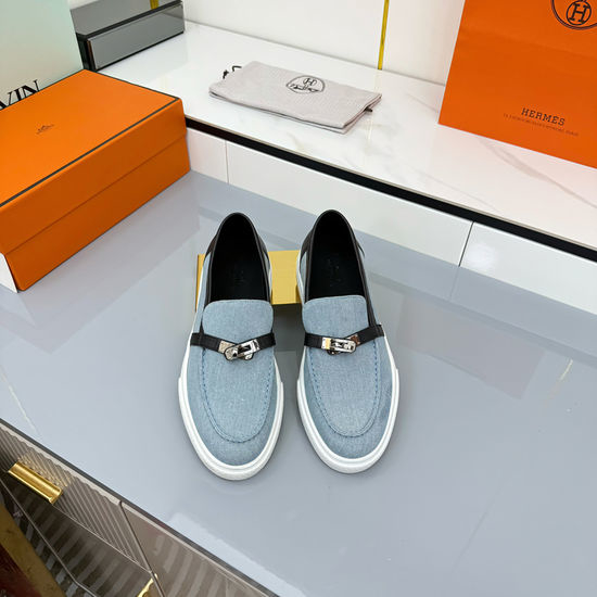 Hermes Premium Leather Casual Sneakers With Adjustable Straps