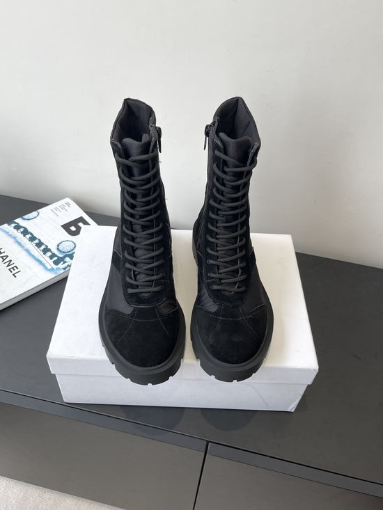 Celine Retro Style Cowhide Leather Martin Boots Non-slip Rubber Sole