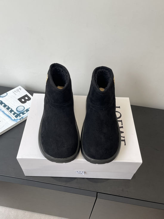 Loewe Shearling Lined Suede Winter Boots Non-slip Sole