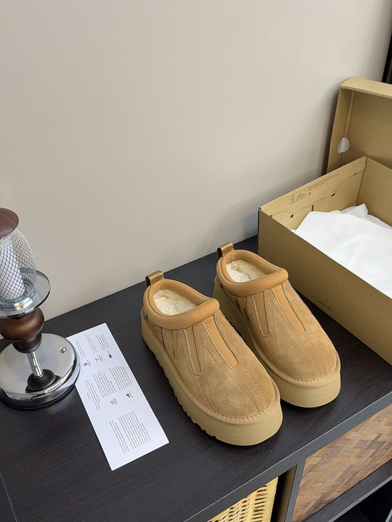 UGG Fleece Lined Suede Slip On Warm Winter Ankle Boots