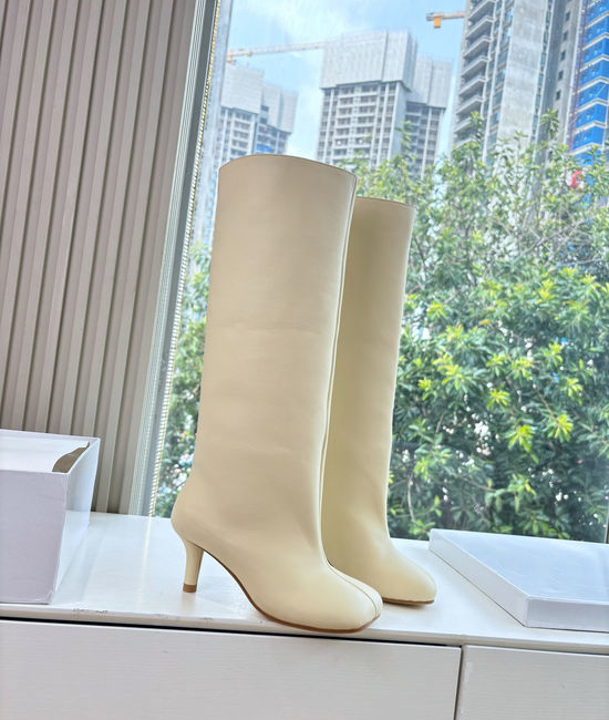 Maison Margiela Split Toe Stylish Thick Heel Comfortable Mid-calf Leather Boots