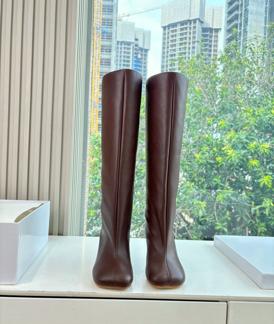 Maison Margiela Split Toe Stylish Thick Heel Comfortable Mid-calf Leather Boots