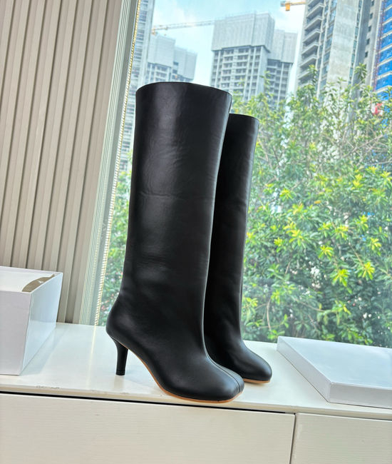 Maison Margiela Split Toe Stylish Thick Heel Comfortable Mid-calf Leather Boots