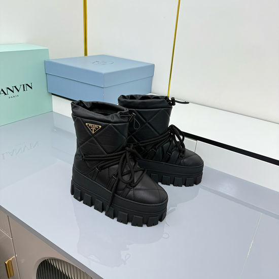 Prada Warm Suede Wool Lined Non-slip Winter Snow Boots