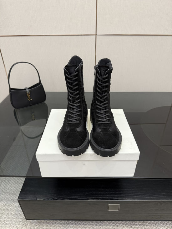 Celine Vintage Thick Sole Mid-Calf Martin Boots