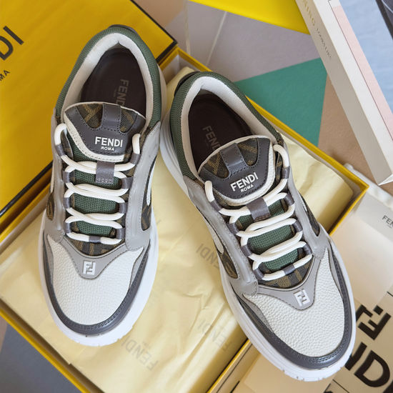 Fendi Leather Casual Low Top Platform Sneakers