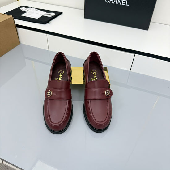 Chanel Patent Leather Chunky Heel Platform Loafers