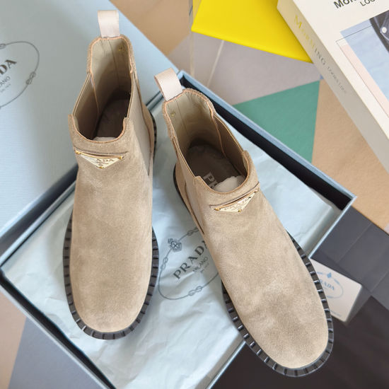 Prada Platform Chelsea Ankle Boots with Non-slip Rubber Sole