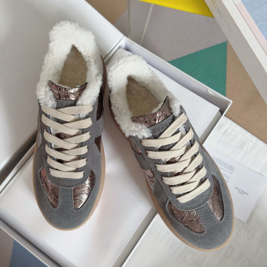 Maison Margiela Fleece Lined Leather Stitching Anti-slip Training Sneakers