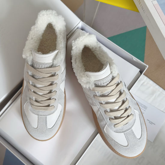 Maison Margiela Fleece Lined Leather Stitching Anti-slip Training Sneakers