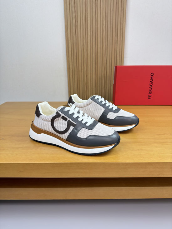 Ferragamo Leather Casual Sneakers Comfortable Lightweight Outsole