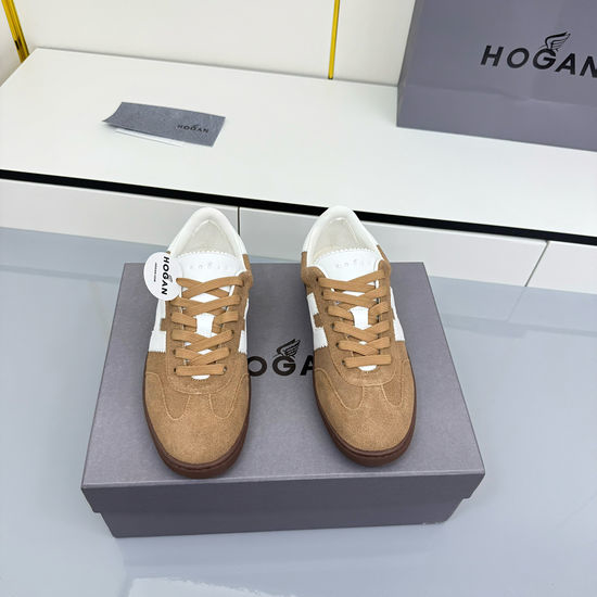Hogan Genuine Leather Retro Platform Non-slip Casual Sneakers