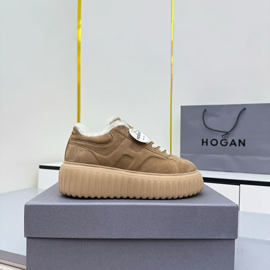 Hogan Warm Wool Lined Sneakers Non-Slip Thick Sole